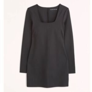 Abercrombie & Fitch Women Split Cuff Ponte Squareneck long sleeve mini dress M!